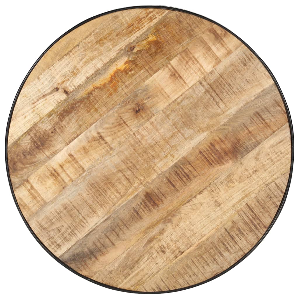 vidaXL Mesa de centro madera maciza de mango rugosa negra 68x68x36 cm