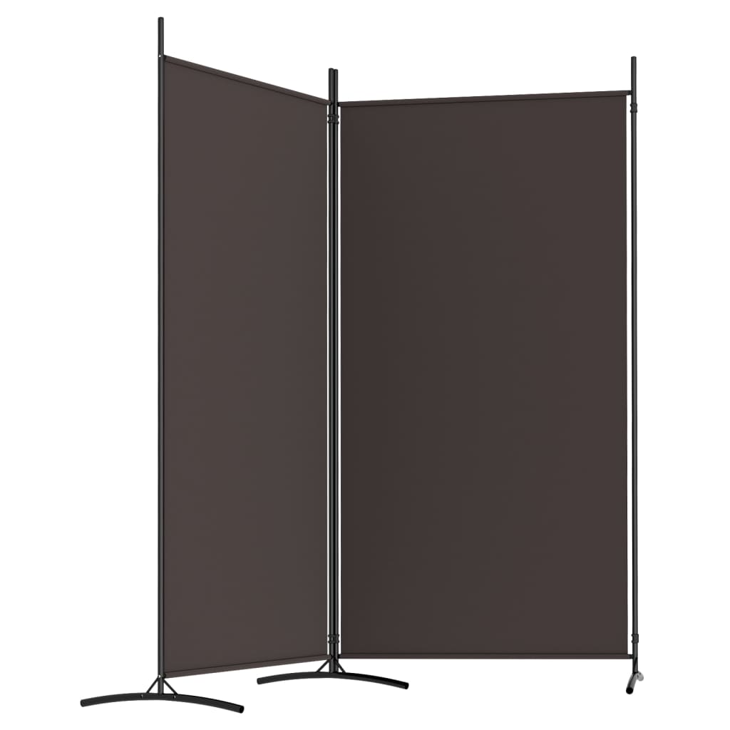 vidaXL Biombo divisor de 2 paneles de tela marrón 175x180 cm