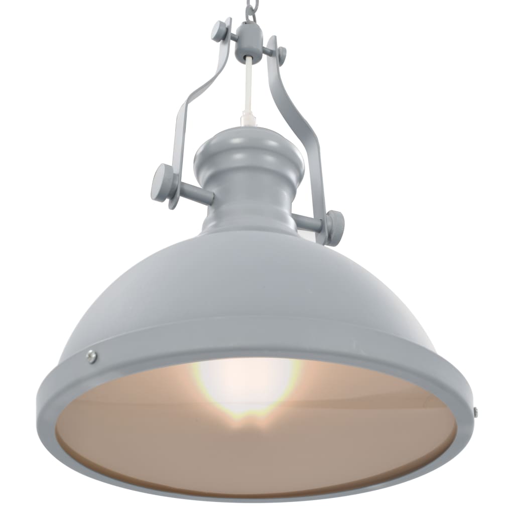 vidaXL Lámpara de techo redonda gris E27