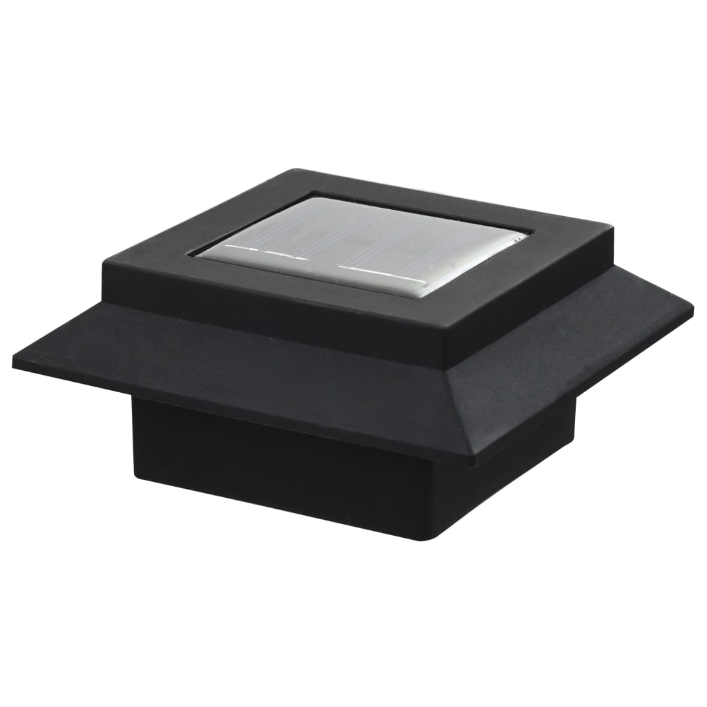 vidaXL Lámparas solares cuadradas de exterior negras 12 uds LED 12 cm