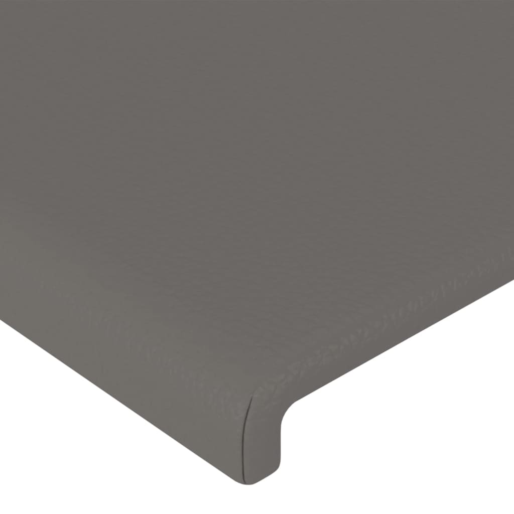 vidaXL Estructura de cama con cabecero cuero sintético gris 160x200cm