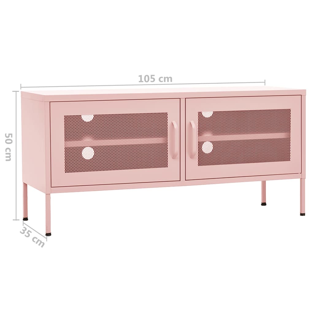 vidaXL Mueble para TV de acero rosa 105x35x50 cm