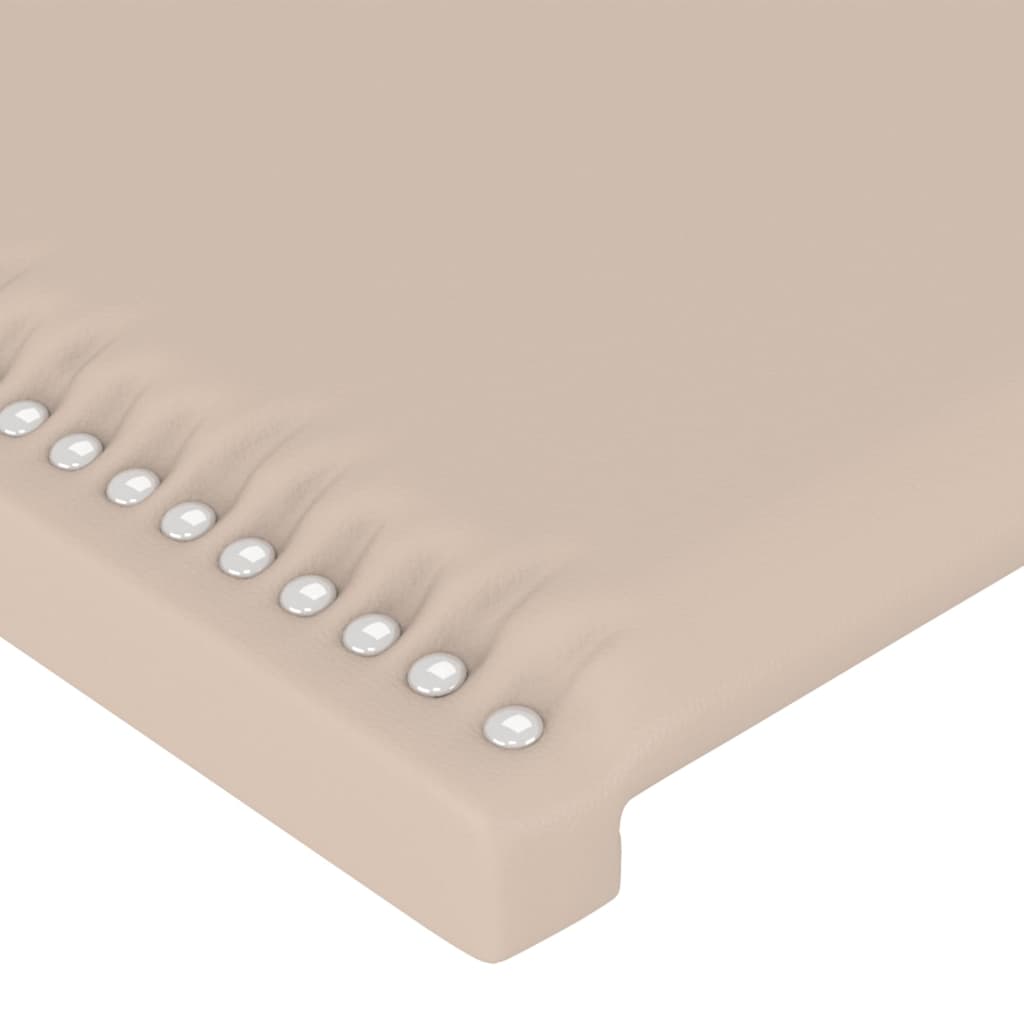vidaXL Estructura de cama cabecero cuero sintético capuchino 90x200 cm