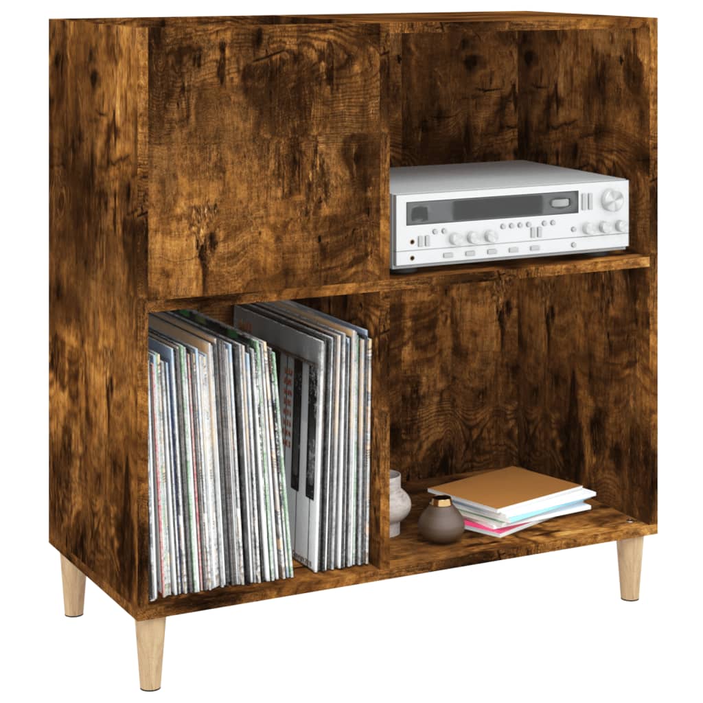 vidaXL Mueble discos madera contrachapada roble ahumado 84,5x38x89 cm