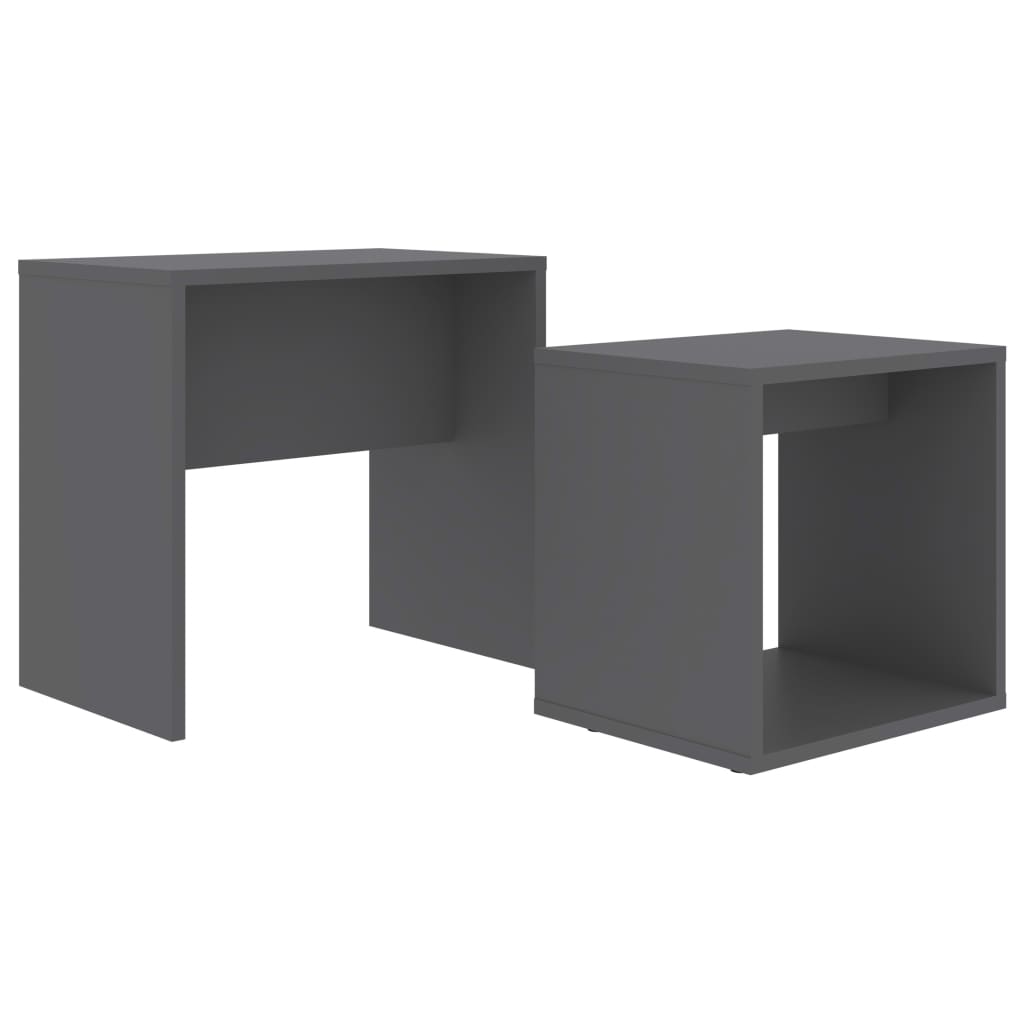 vidaXL Juego de mesas de centro madera contrachapada gris 48x30x45cm
