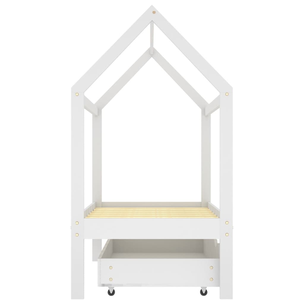 vidaXL Estructura de cama infantil y cajón madera pino blanca 70x140cm