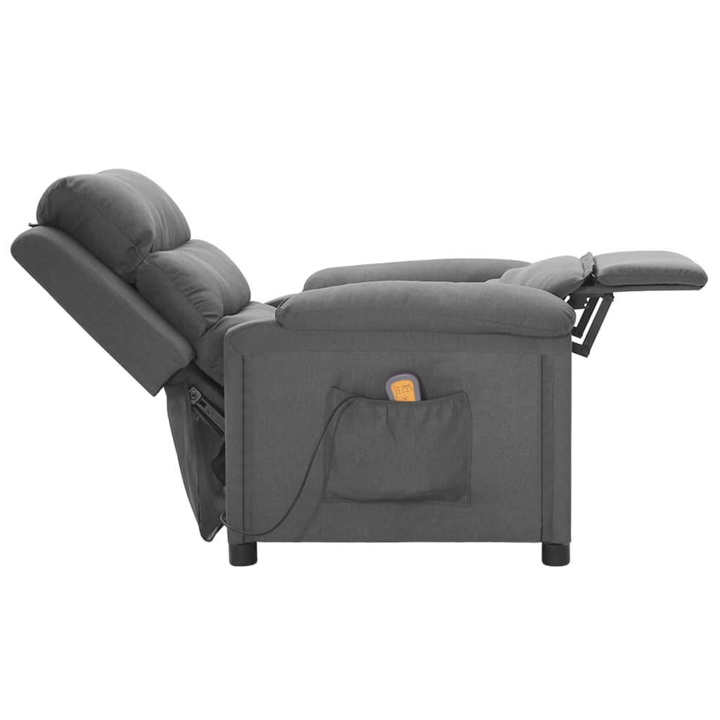 vidaXL Sillón de masaje reclinable de tela gris claro
