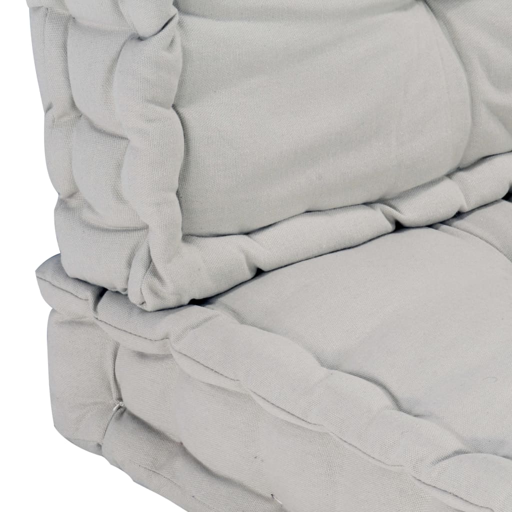 vidaXL Cojines para muebles de palets 2 unidades algodón gris