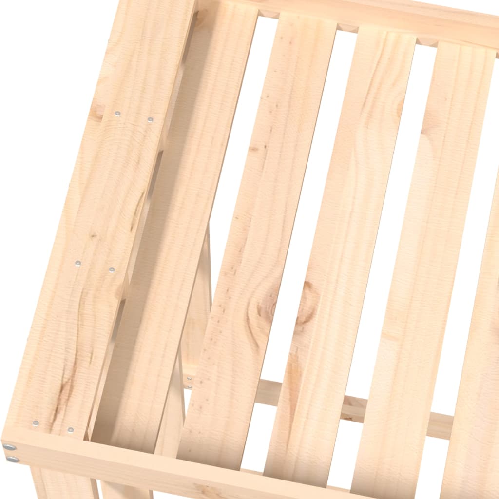 vidaXL Soporte para leña de exterior madera maciza pino 108x52x106 cm