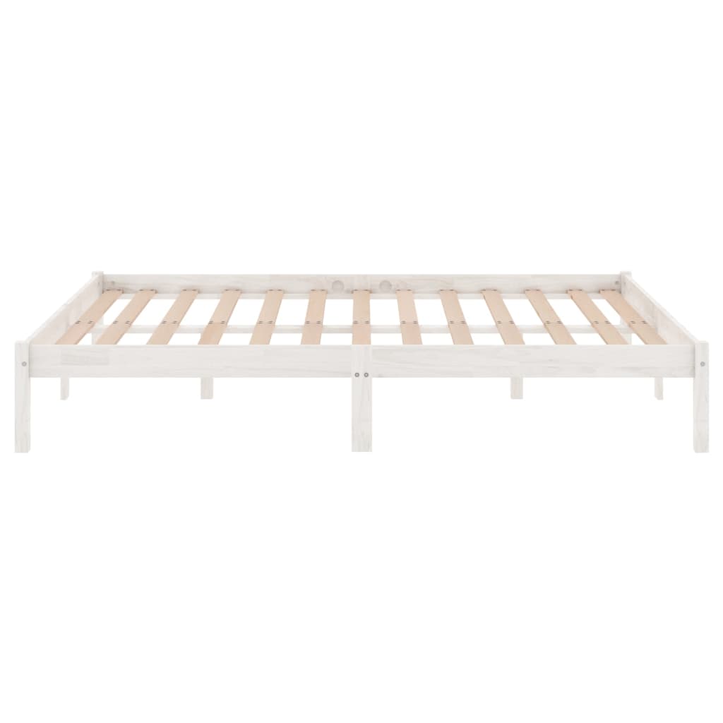 vidaXL Estructura de cama de madera maciza de pino blanco 140x200 cm