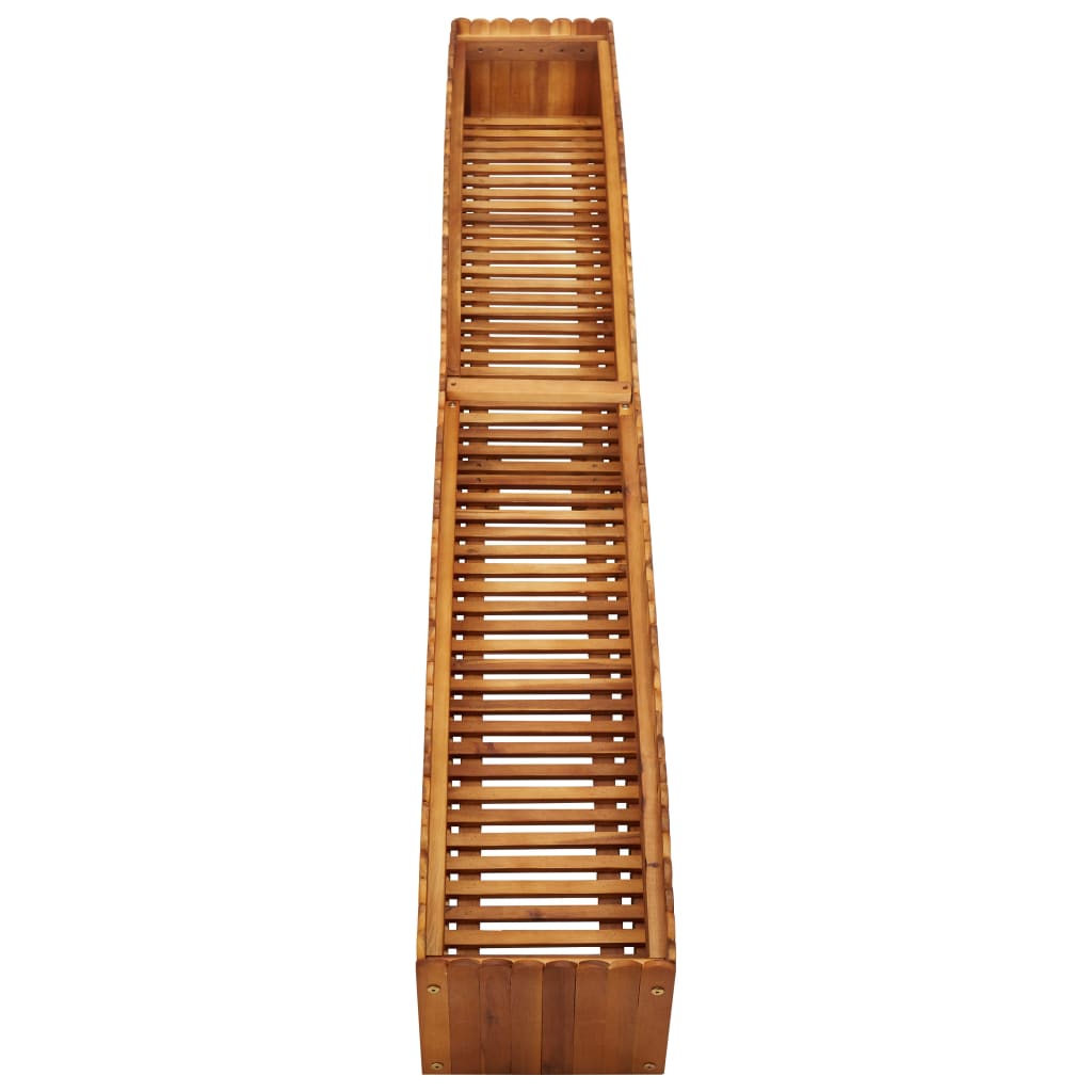 vidaXL Arriate de madera maciza de acacia 200x30x25 cm
