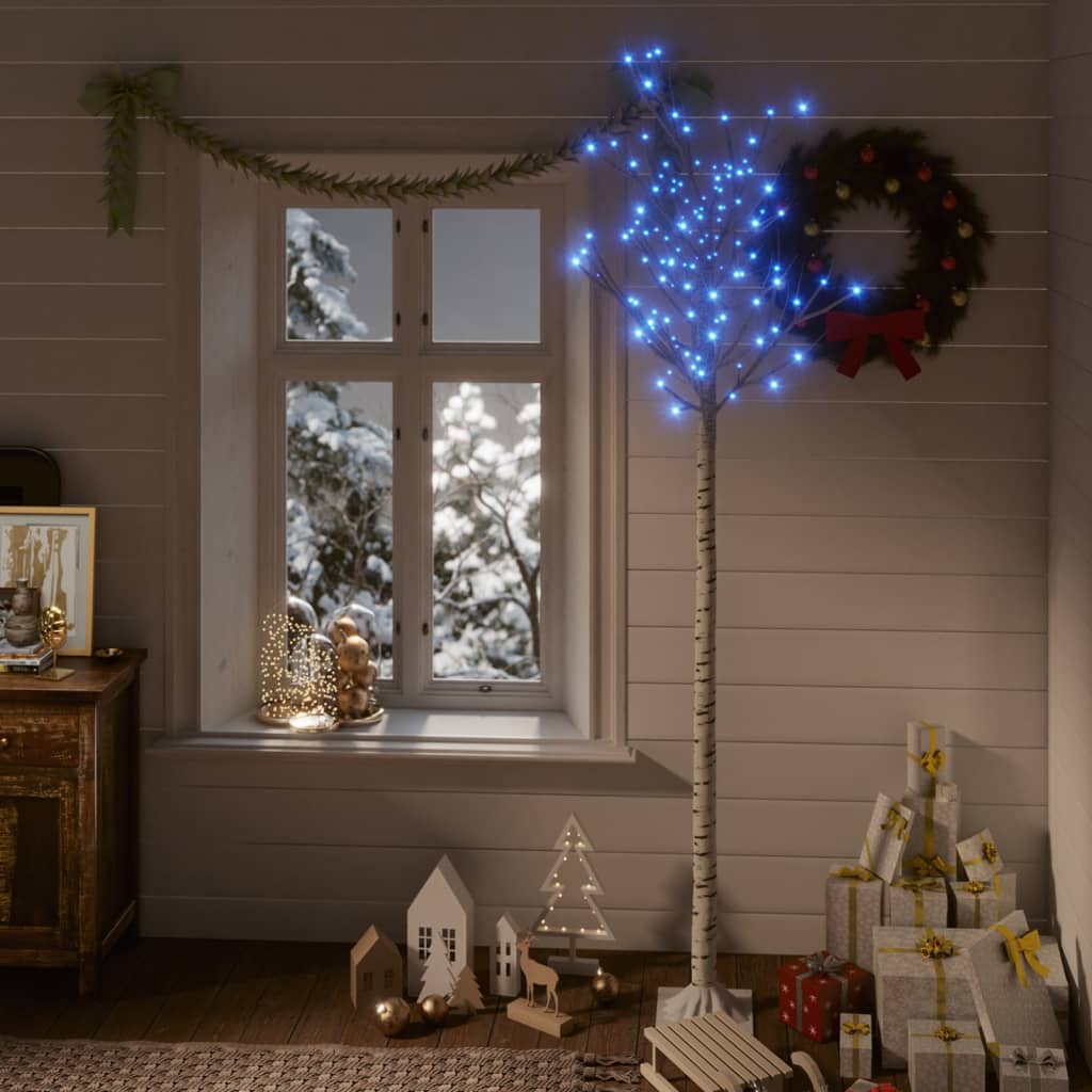 vidaXL Árbol de Navidad LED azul sauce de interior y exterior 2,2 m