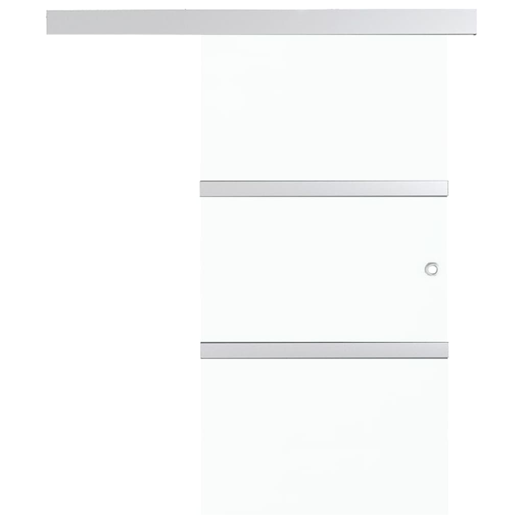 vidaXL Puerta corredera de vidrio ESG y aluminio plateado 90x205 cm