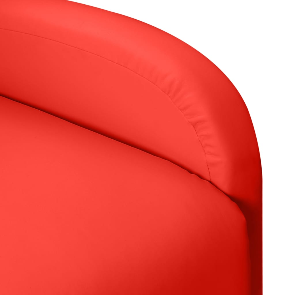 vidaXL Sillón orejero de masaje de cuero sintético rojo