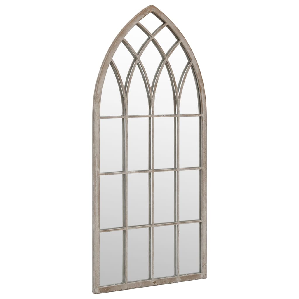vidaXL Espejo de jardín arena hierro para exterior 100x45 cm
