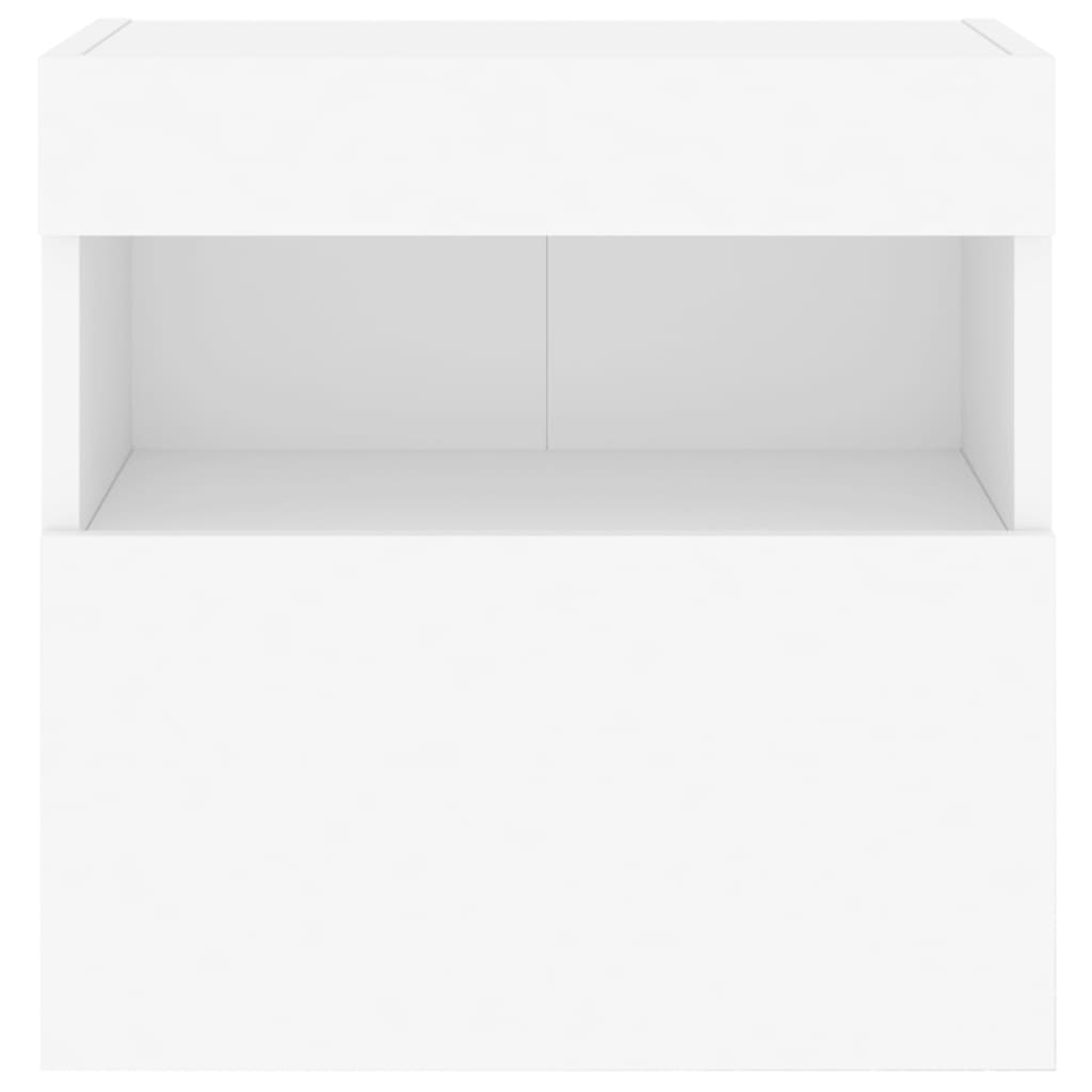 vidaXL Muebles de TV de pared con luces LED 2 uds blanco 40x30x40 cm