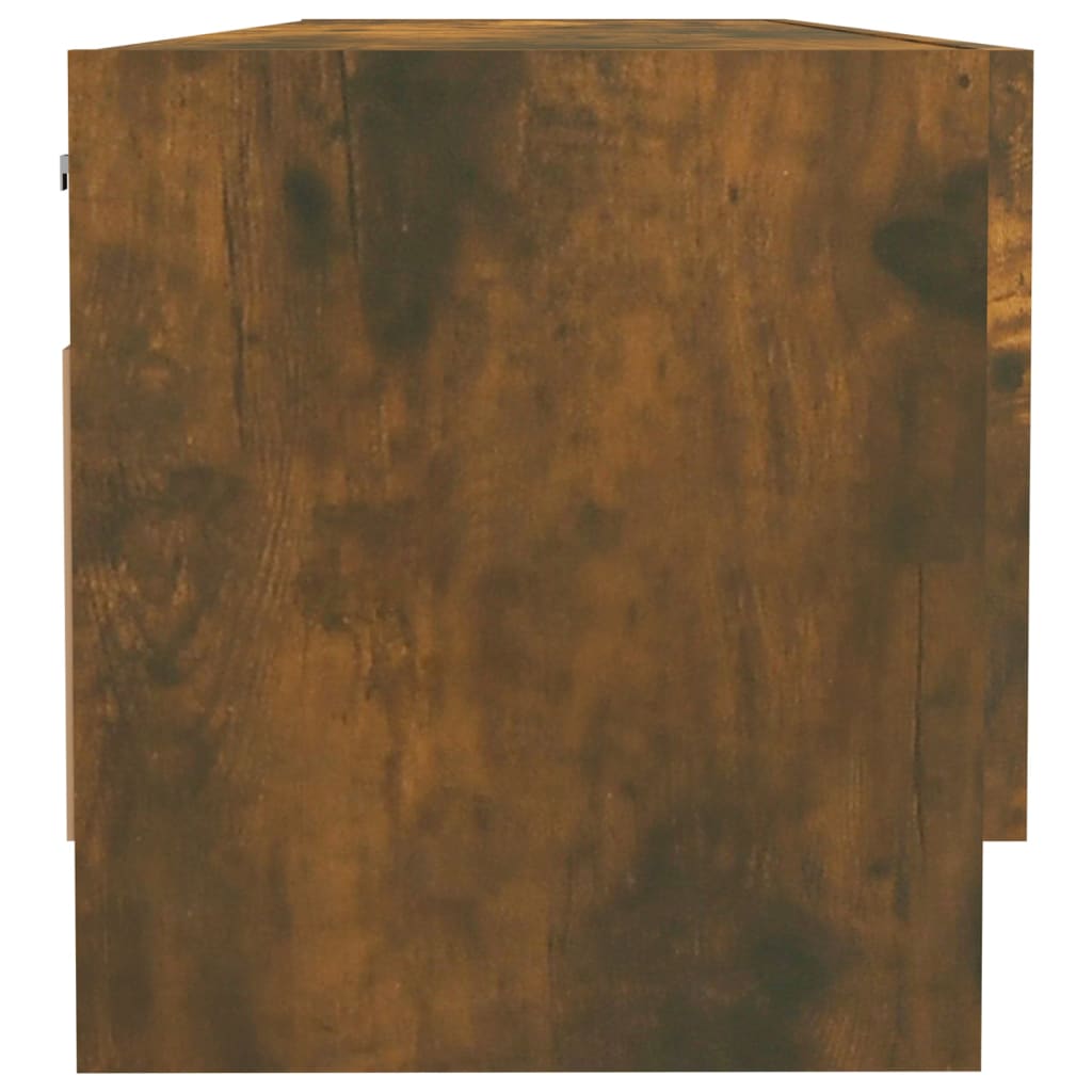 vidaXL Armario madera contrachapada color roble ahumado 100x32,5x35 cm