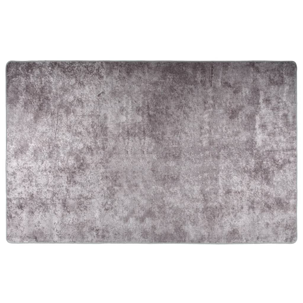 vidaXL Alfombra lavable antideslizante gris 160x230 cm