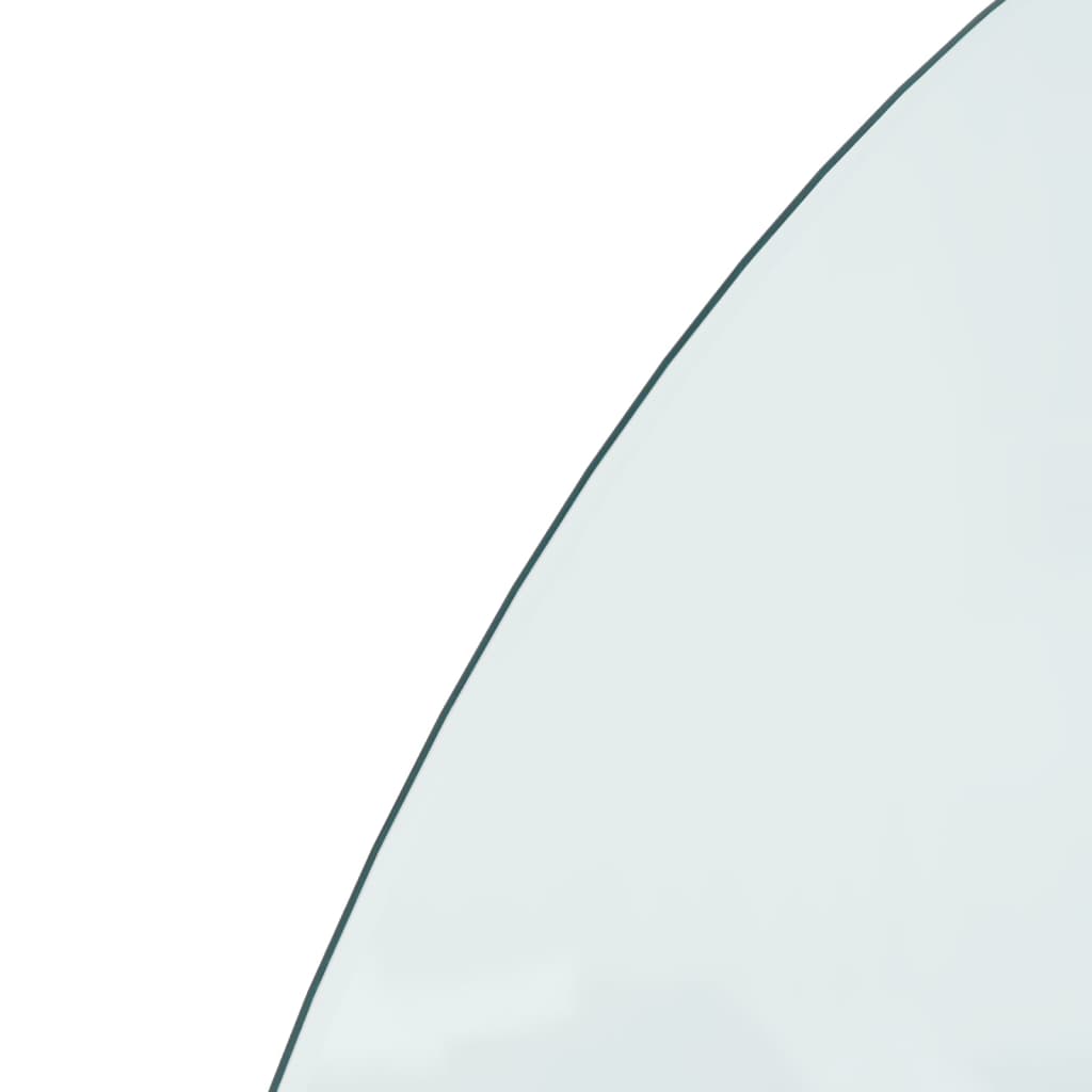 vidaXL Placa de vidrio para chimenea semicircular 1000x500 mm