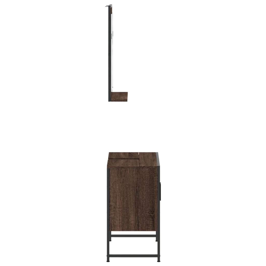 vidaXL Set de muebles de baño 2 pzas madera de ingeniería marrón roble