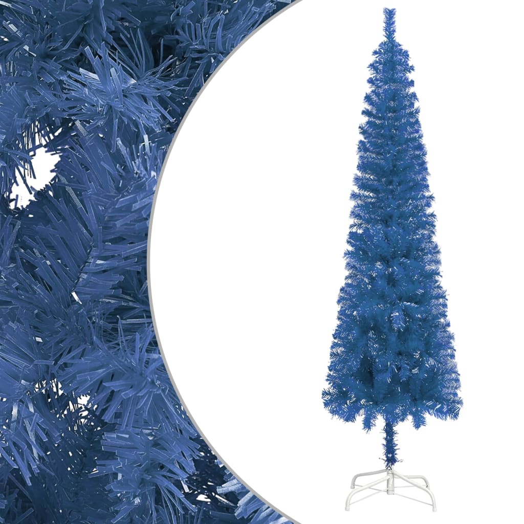 vidaXL Árbol de Navidad delgado azul 180 cm