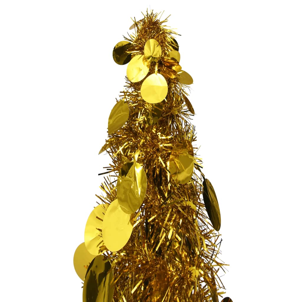 vidaXL Árbol de Navidad artificial emergente PET dorado 120 cm
