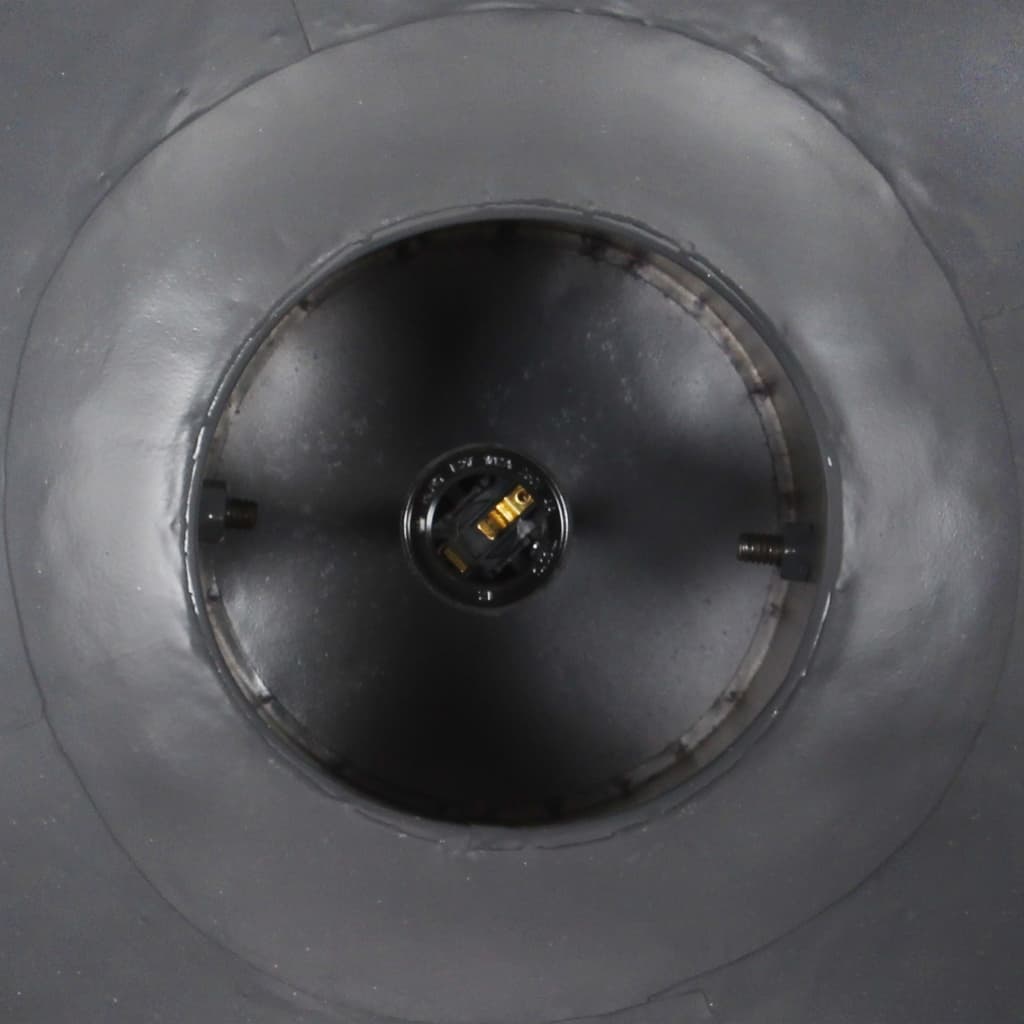 vidaXL Lámpara colgante industrial redonda mango 25 W gris 32 cm E27