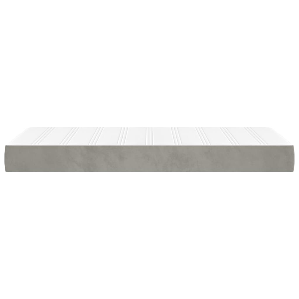 vidaXL Colchón de muelles ensacados terciopelo gris claro 90x200x20 cm