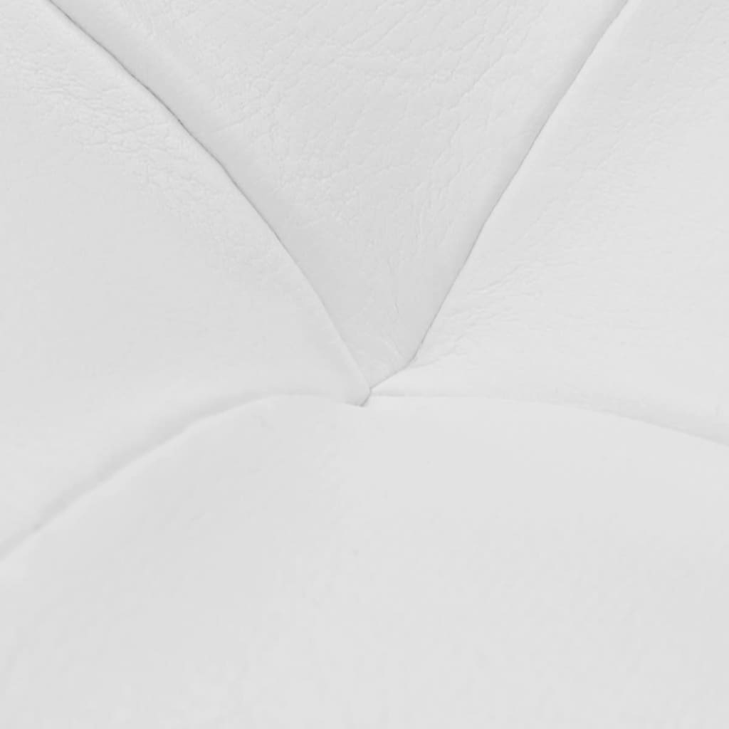 vidaXL Otomana de almacenamiento de cuero artificial blanco