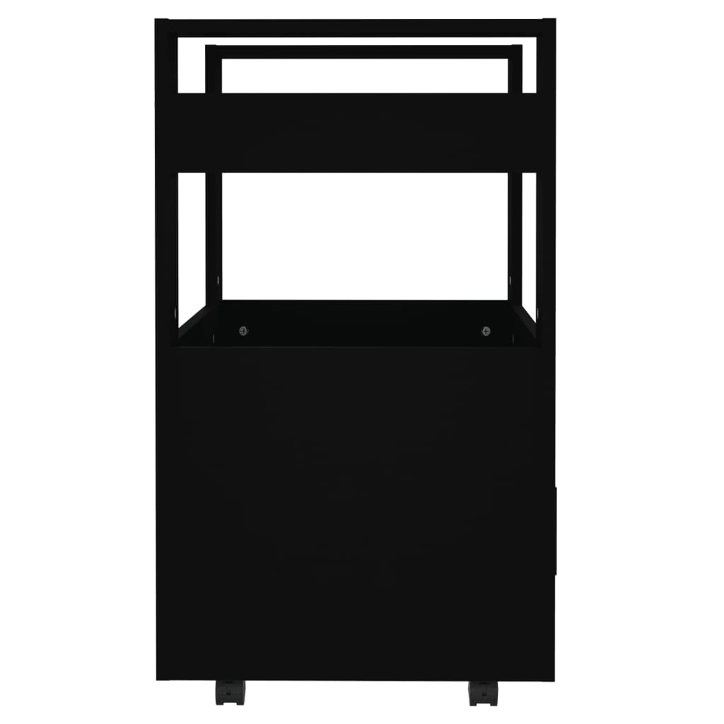 vidaXL Carrito de cocina madera contrachapada negro 60x45x80 cm