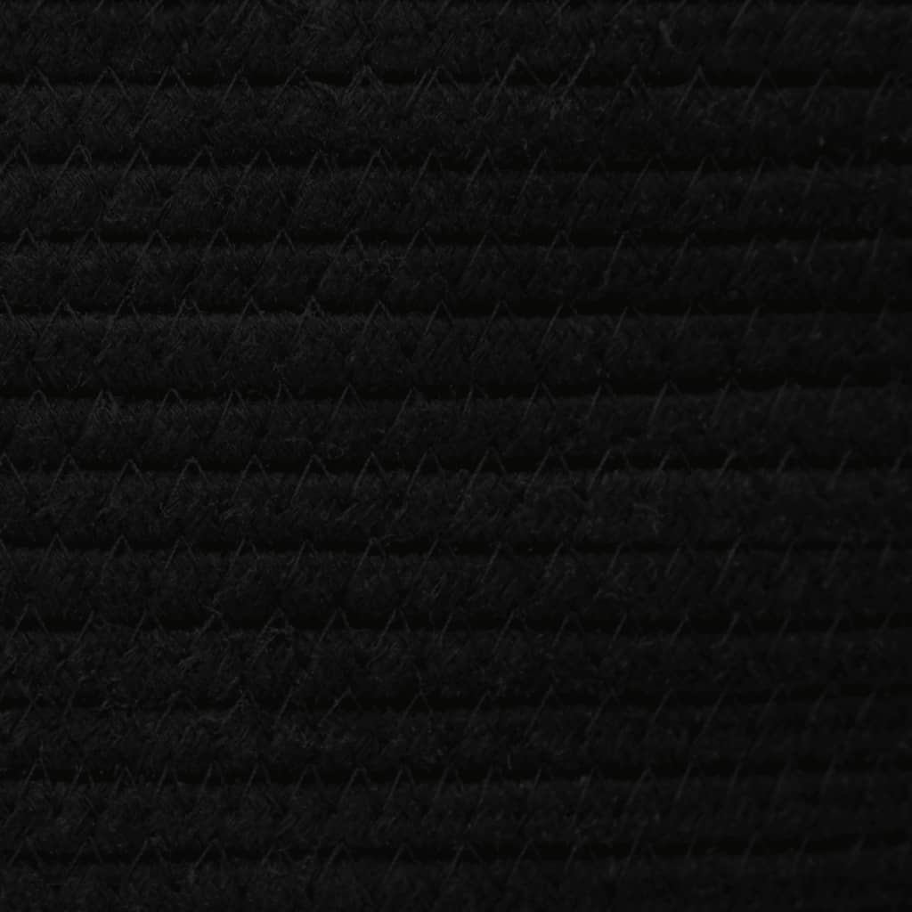 vidaXL Cesta de almacenaje con tapa algodón blanco y negro Ø40x35 cm