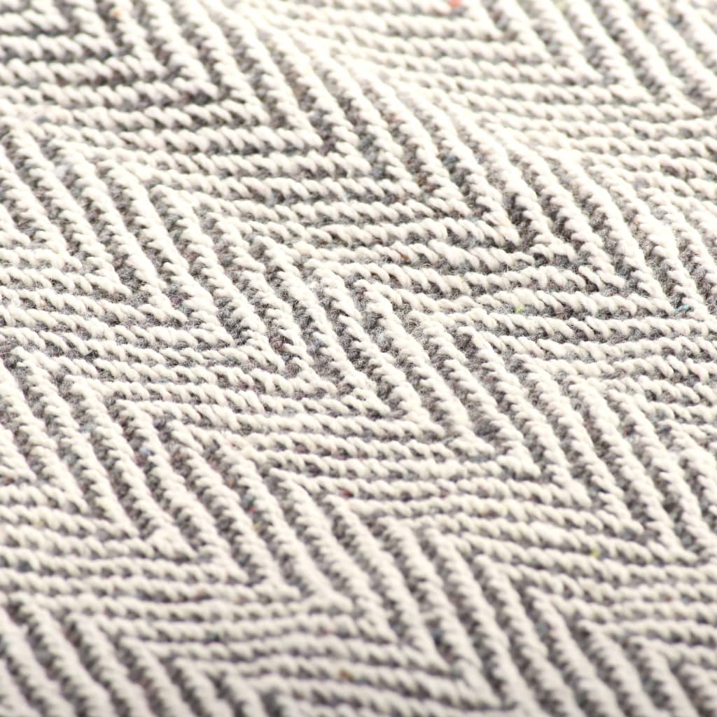 vidaXL Manta en espiguilla de algodón gris 220x250 cm
