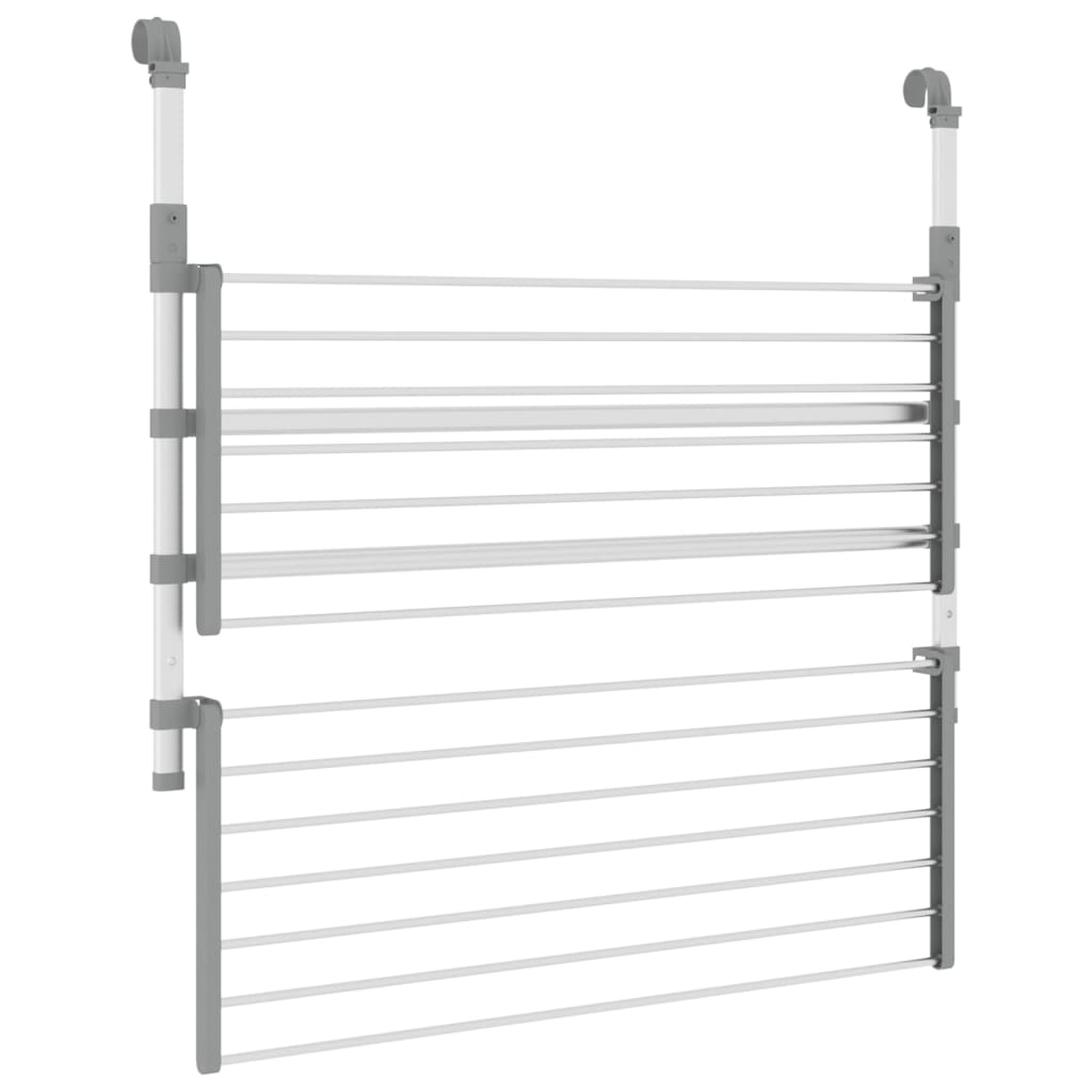 vidaXL Tendedero para balcón aluminio 89x25x(60-95) cm
