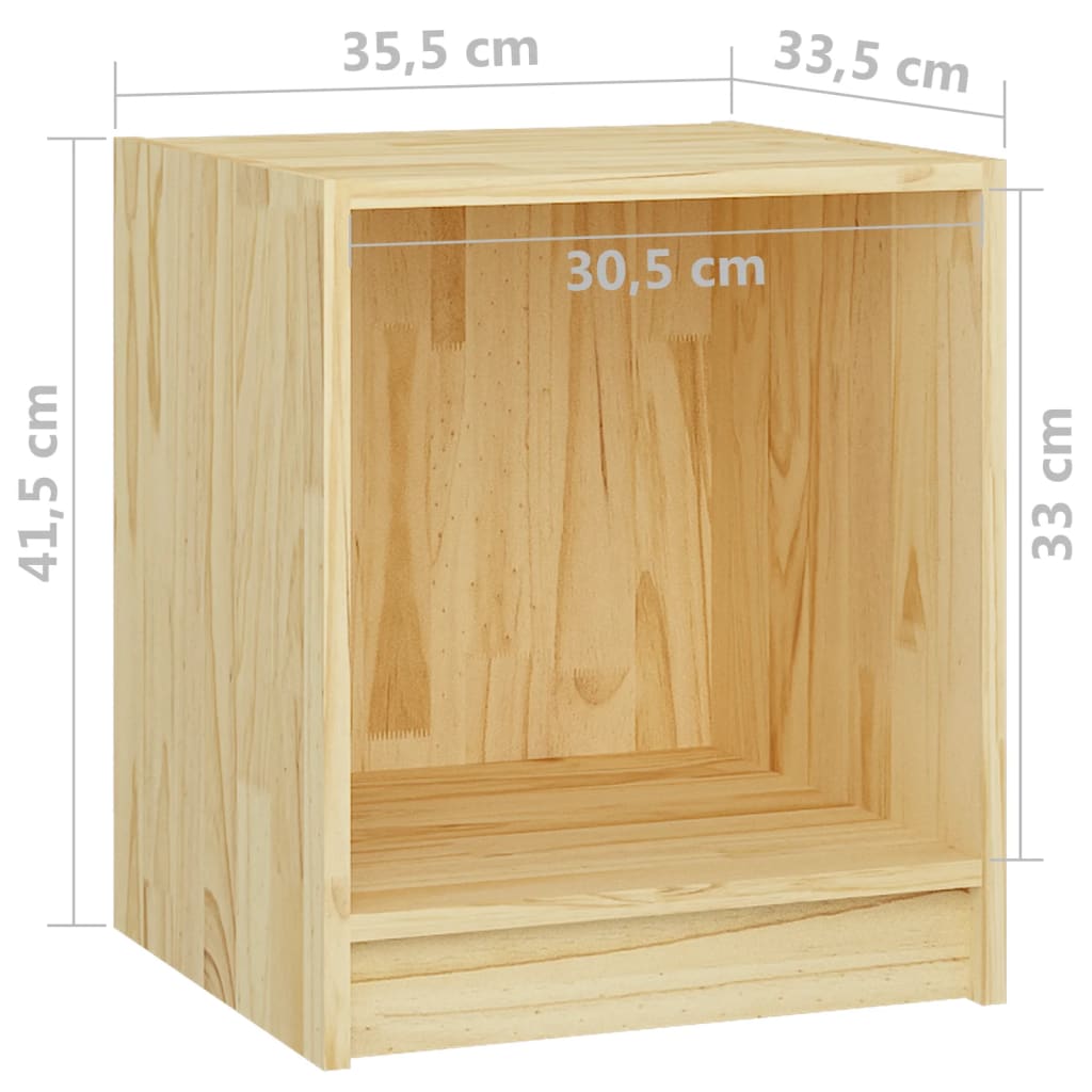 vidaXL Mesita de noche madera maciza de pino 35,5x33,5x41,5 cm