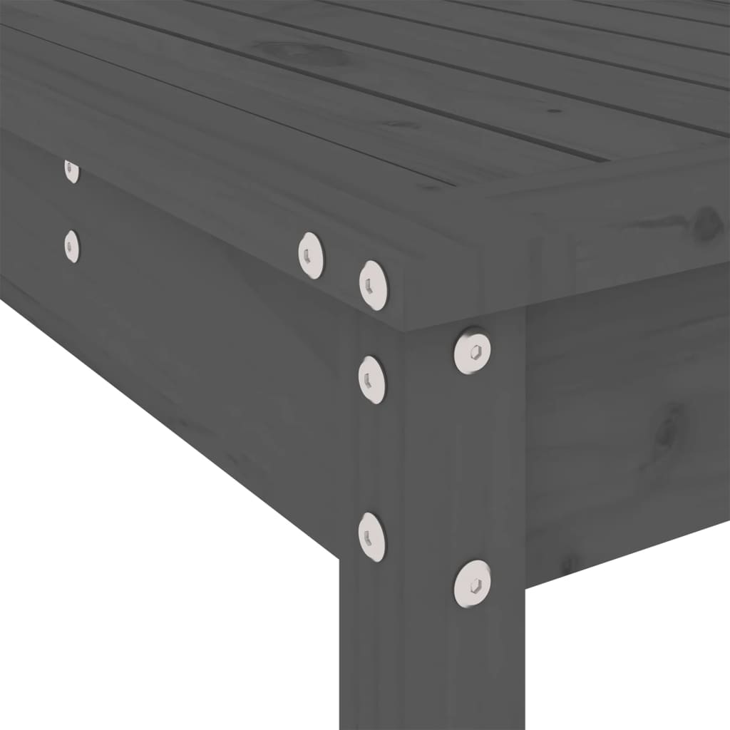 vidaXL Set de mesa y taburetes altos jardín 3 piezas madera pino gris