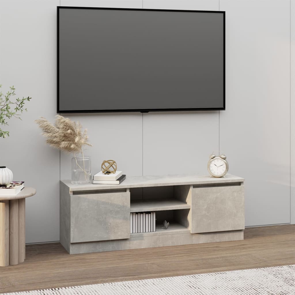 vidaXL Mueble de TV con puerta gris hormigón 102x30x36 cm