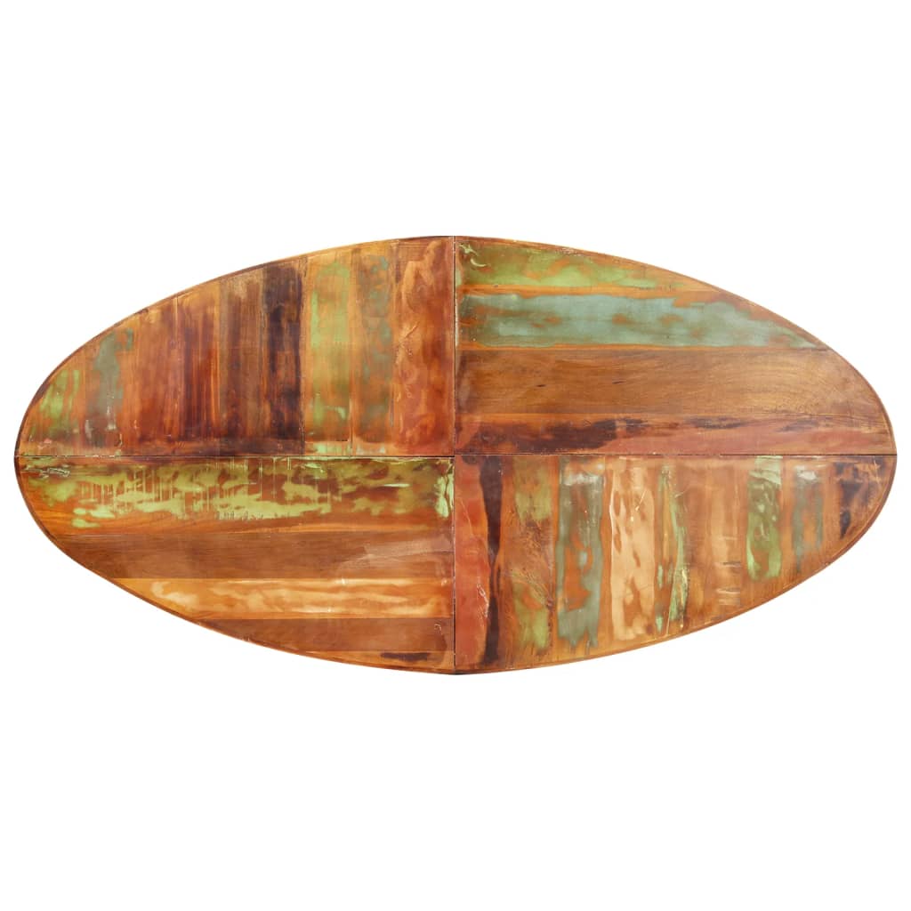 vidaXL Mesa de comedor ovalada madera maciza reciclada 200x100x75 cm