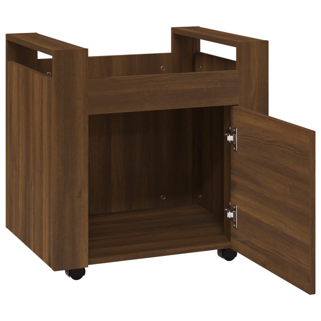 vidaXL Carrito de escritorio contrachapada marrón roble 60x45x60 cm