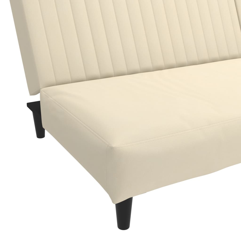 vidaXL Sofá cama de 2 plazas terciopelo color crema