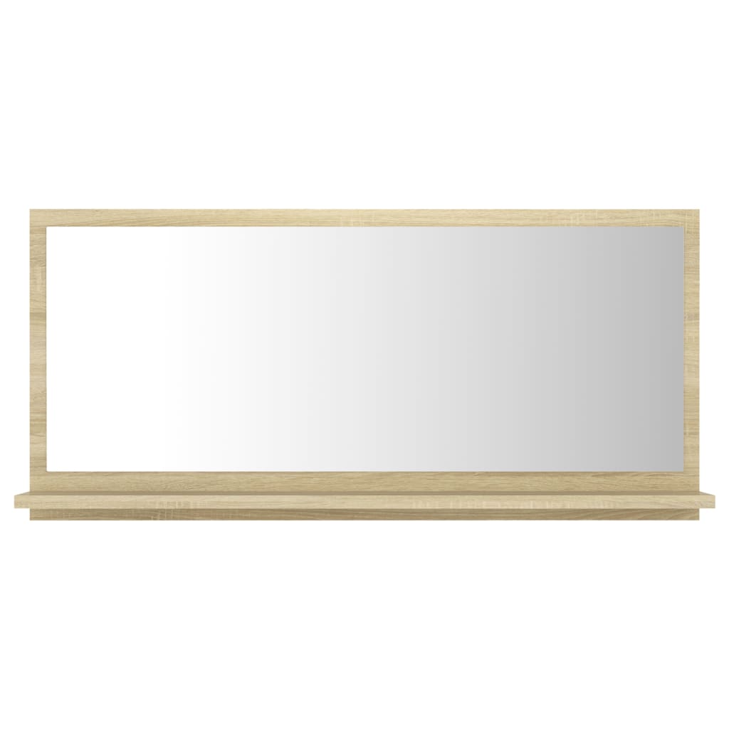 vidaXL Espejo de baño madera contrachapada color roble 80x10,5x37 cm