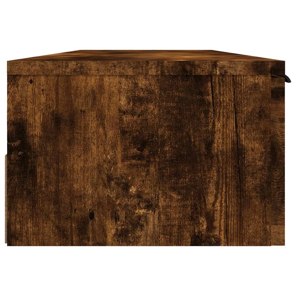 vidaXL Armario de pared madera ingeniería roble ahumado 102x30x20 cm