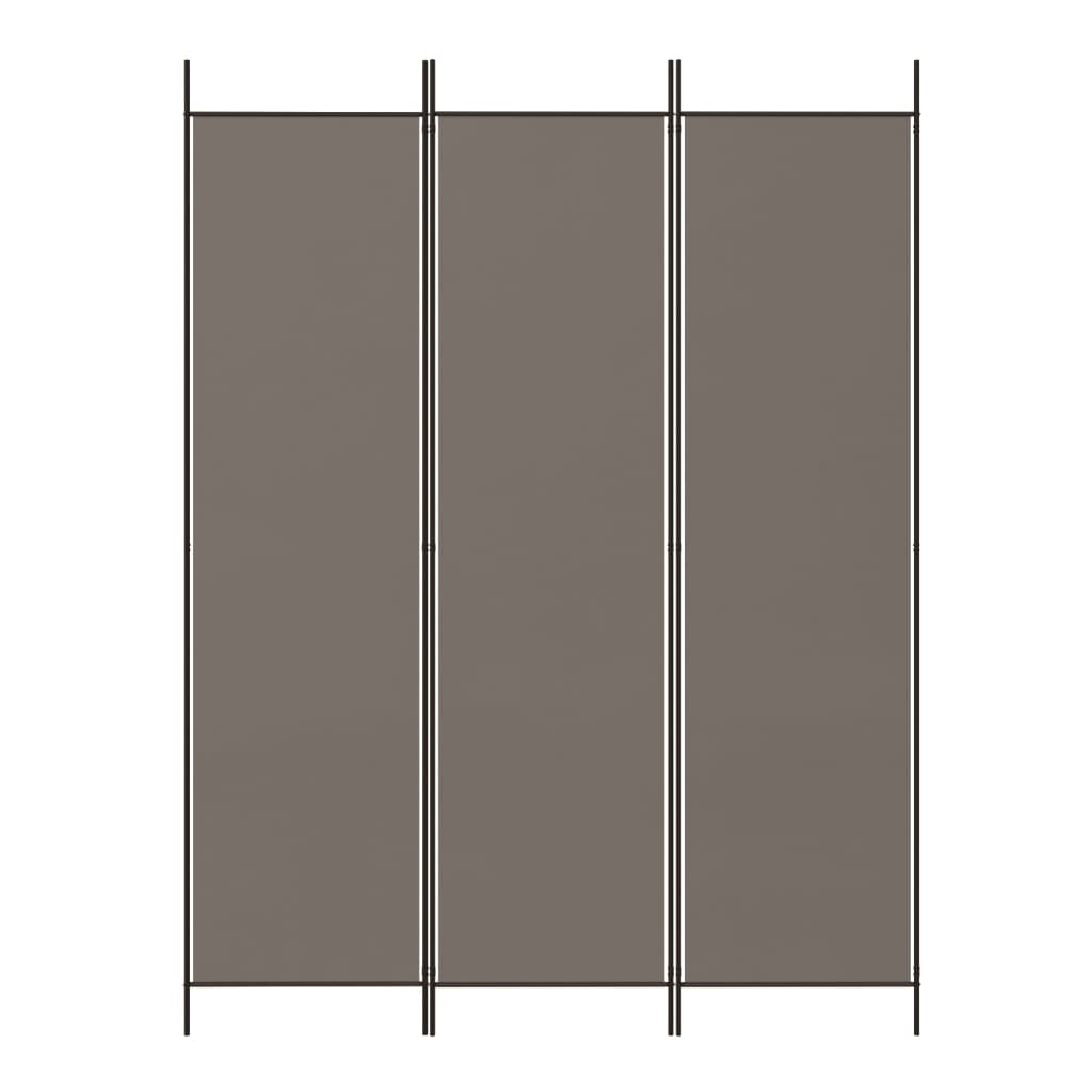vidaXL Biombo divisor de 3 paneles de tela gris antracita 150x220 cm