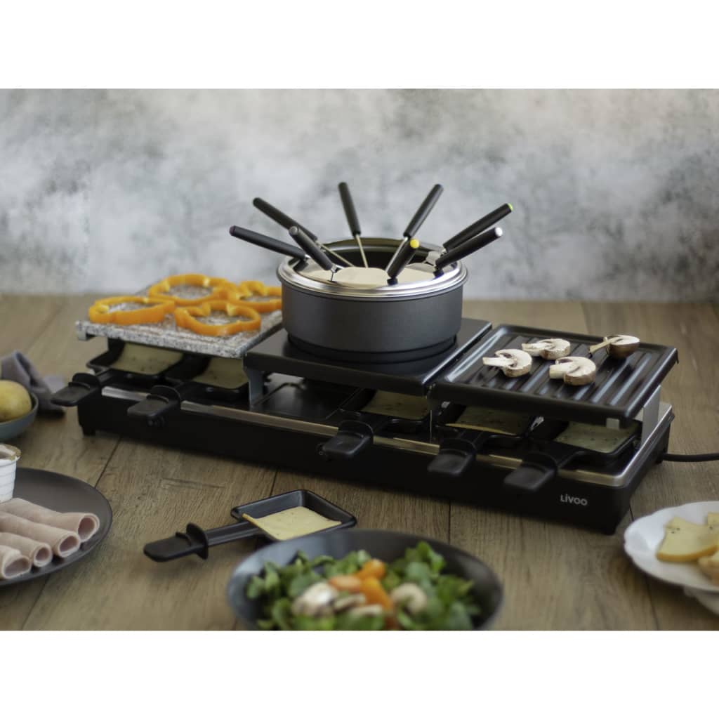 Livoo Set de fondue y raclette para 12 personas 1650 W