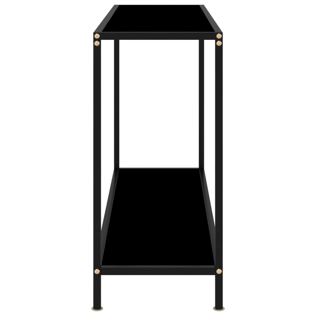 vidaXL Mesa de consola negro vidrio templado 120x35x75 cm