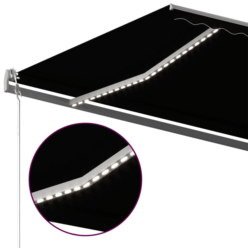 vidaXL Toldo retráctil manual con luz LED gris antracita 600x300 cm
