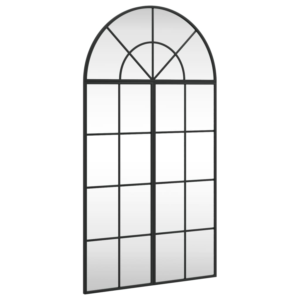 vidaXL Espejo de pared arco de hierro negro 60x110 cm