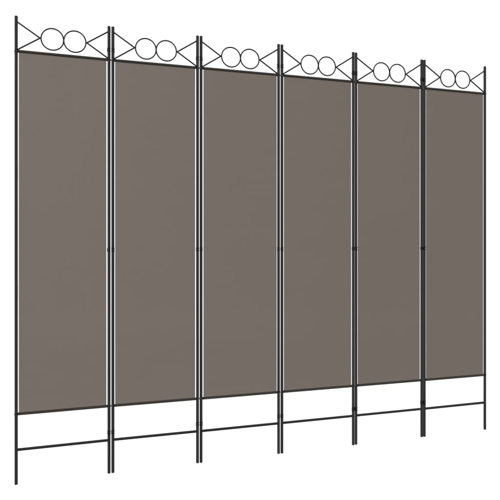vidaXL Biombo divisor de 6 paneles de tela gris antracita 240x220 cm