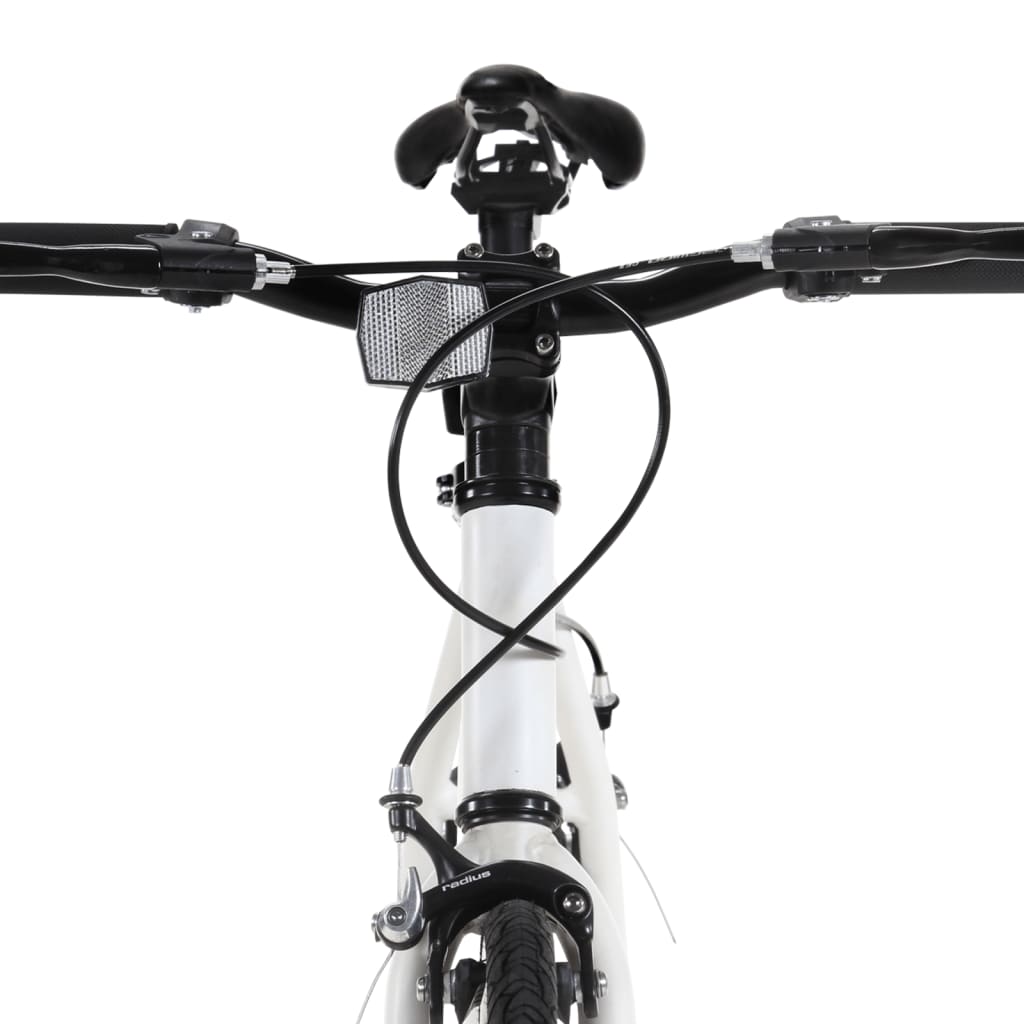 vidaXL Bicicleta de piñón fijo blanco y negro 700c 59 cm