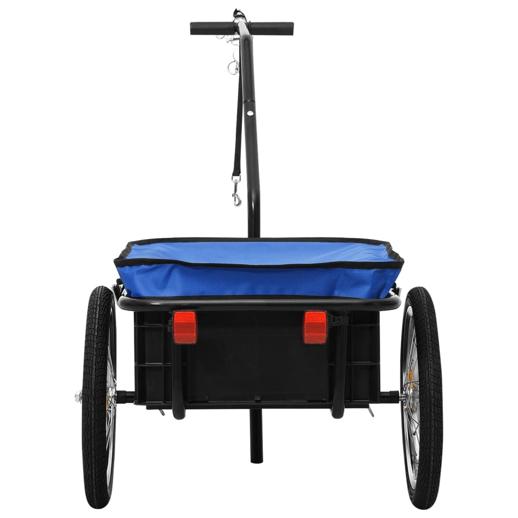 vidaXL Remolque de bicicleta/carrito de mano acero azul 155x60x83 cm