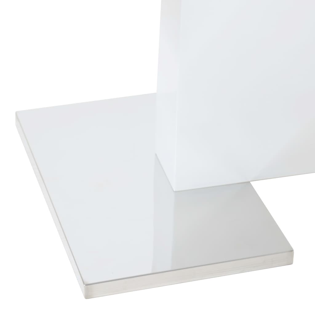 vidaXL Mesa de comedor extensible MDF blanco brillo 180x90x76 cm